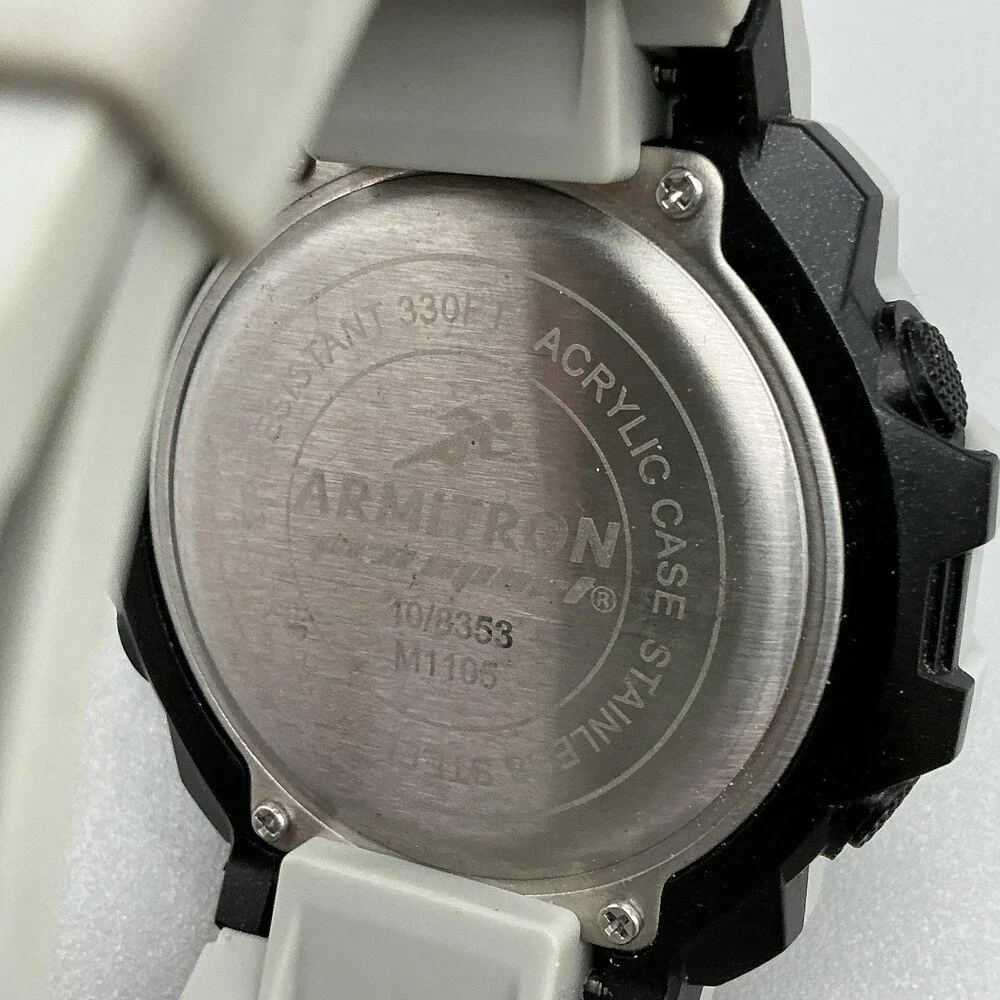 Armitron WR330FT Mens Watch 52mm Yellow Digital White Resin Day Date White Case